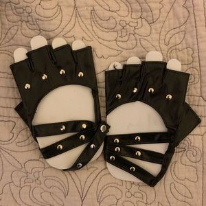 Biker leather gloves